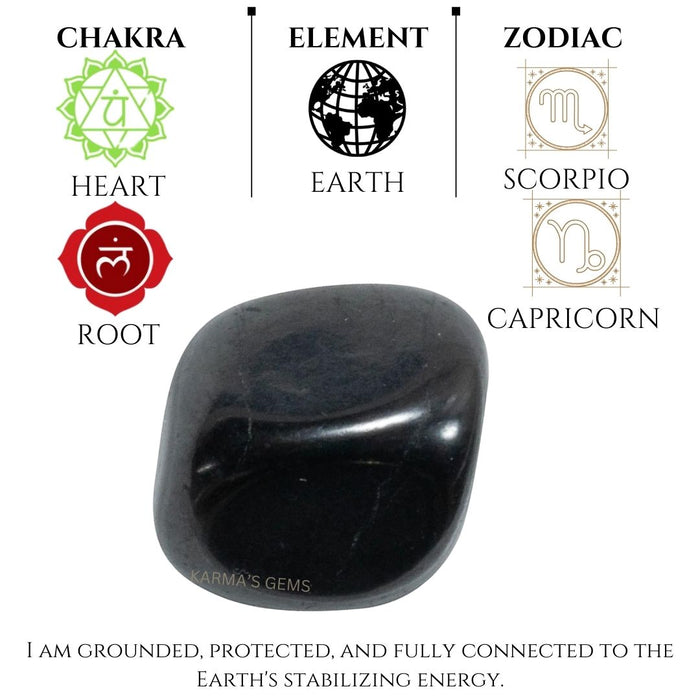 1 PIECE 25 TO 35 MM SHUNGITE TUMBLED STONE