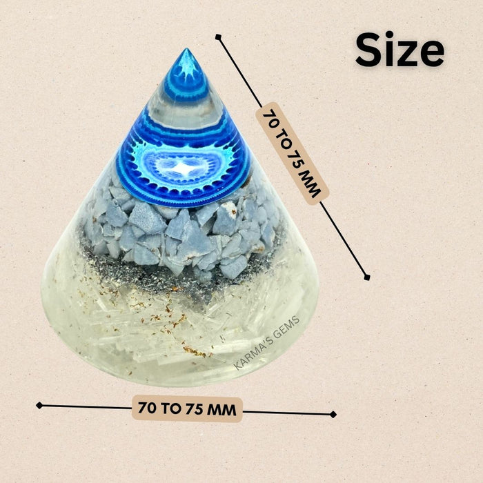 ANGELITE, SELENITE ANTENA ORGONITE PYRAMID