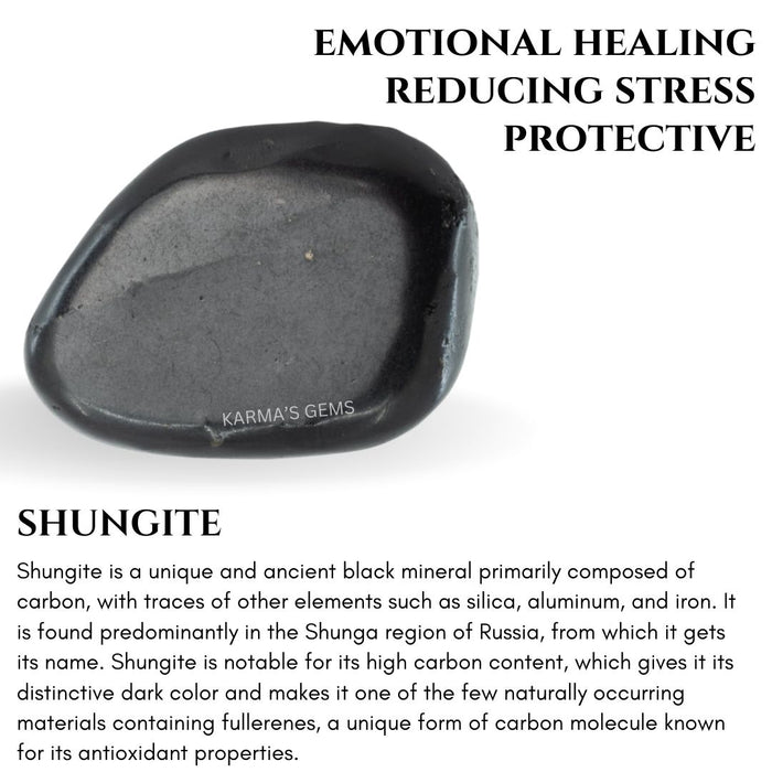 1 PIECE 25 TO 35 MM SHUNGITE TUMBLED STONE
