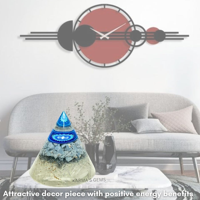 ANGELITE, SELENITE ANTENA ORGONITE PYRAMID