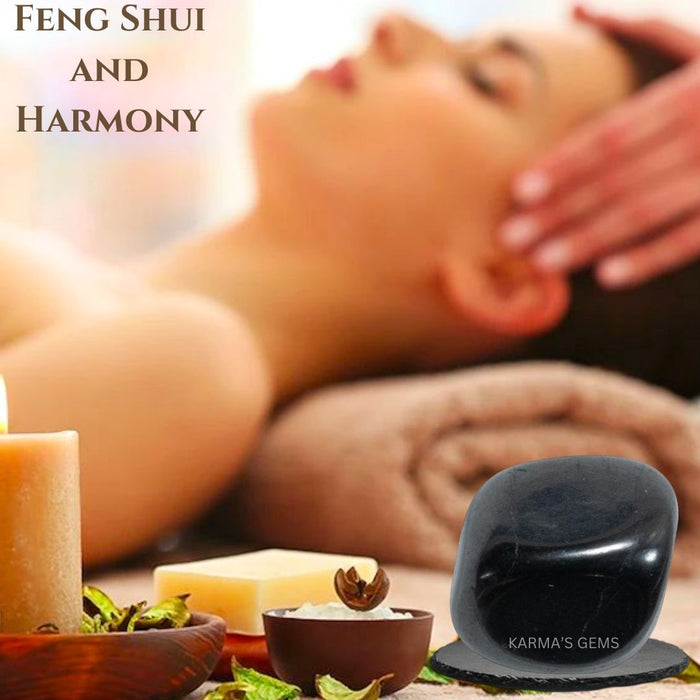 1 PIECE 25 TO 35 MM SHUNGITE TUMBLED STONE