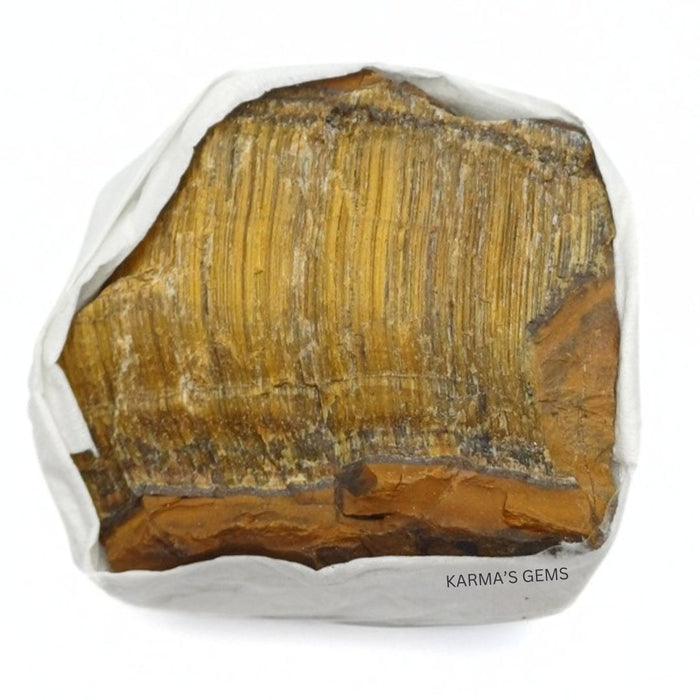1 PIECE FLAT WRAPPED TIGER EYE  ROUGH STONE