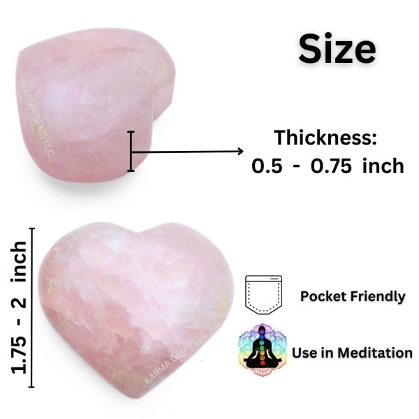 2" ROSE QUARTZ PUFFY HEART