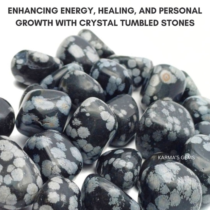 15 TO 25 MM SNOWFLAKE OBSIDIAN POLISH TUMBLED STONE