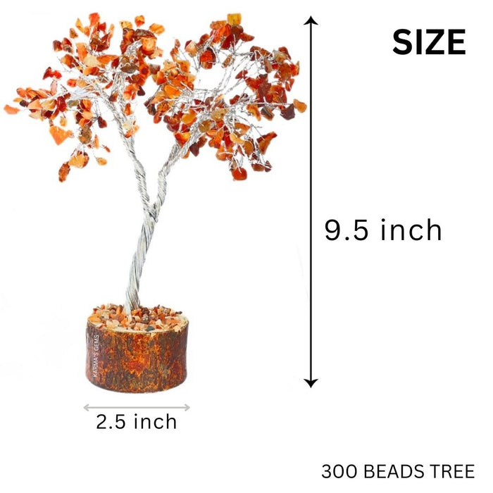 300 BEADS RED CARNELIAN STONE WIRE TREE