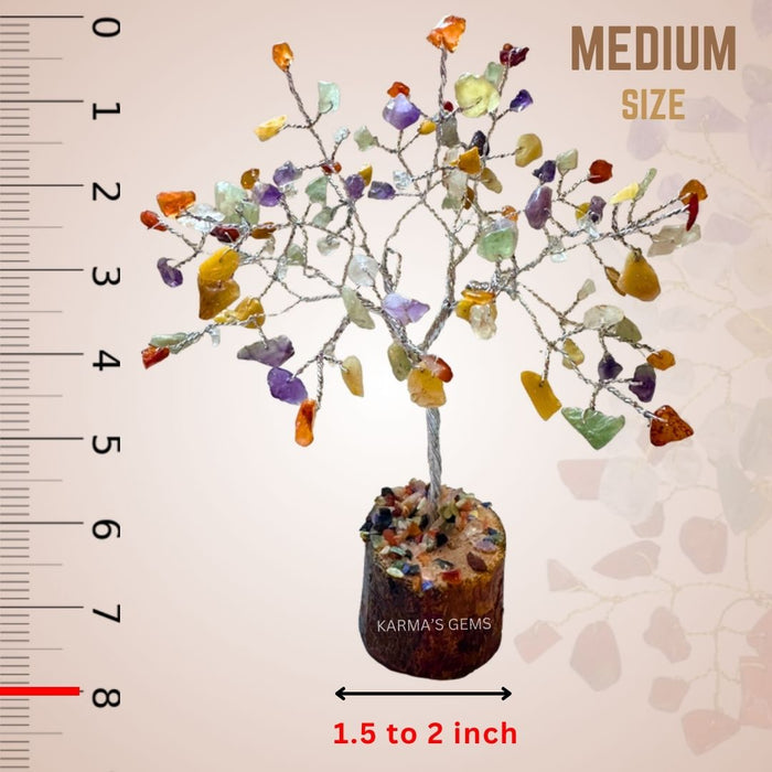 100 BEADS MULTI COLOUR STONE WIRE TREE