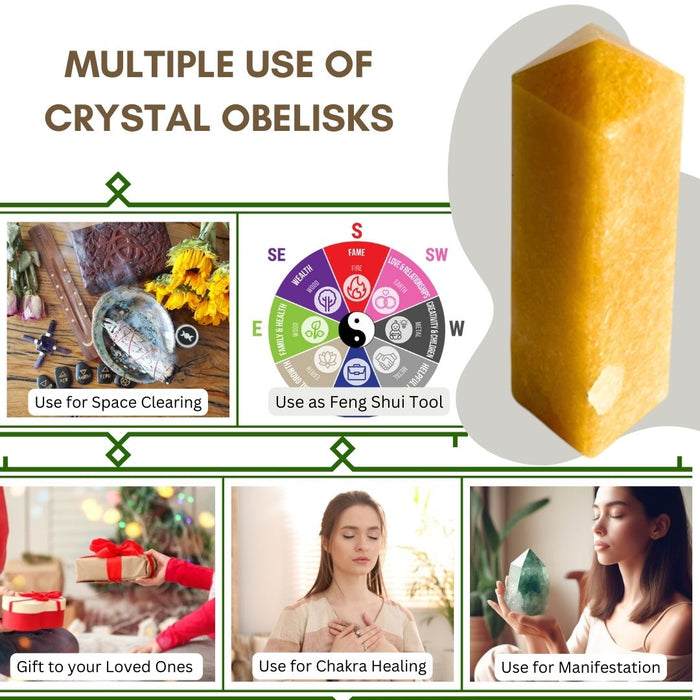 4 CORNER YELLOW AVENTURINE OBELISK