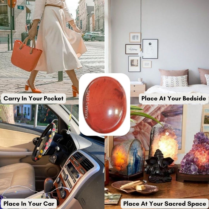 RED JASPER WORRY THUMB STONE