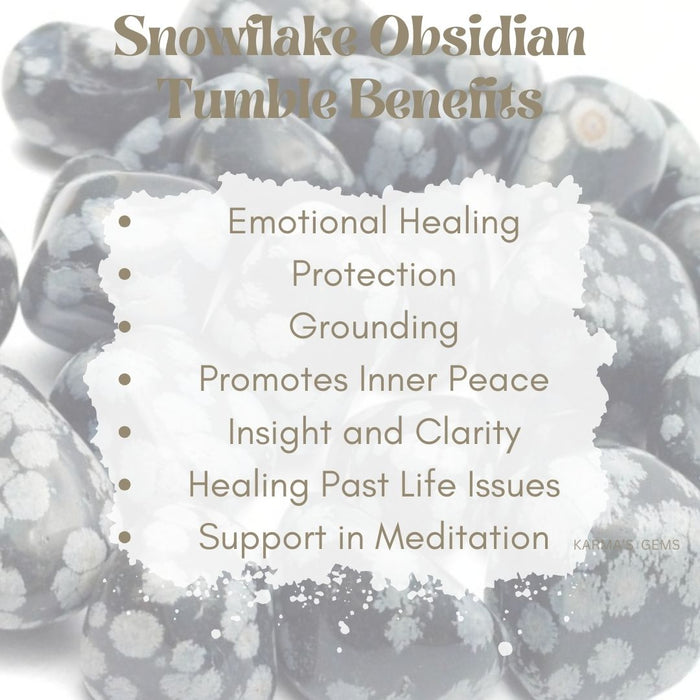 1 PIECE 15 TO 25 MM SNOWFLAKE OBSIDIAN POLISH TUMBLED STONE