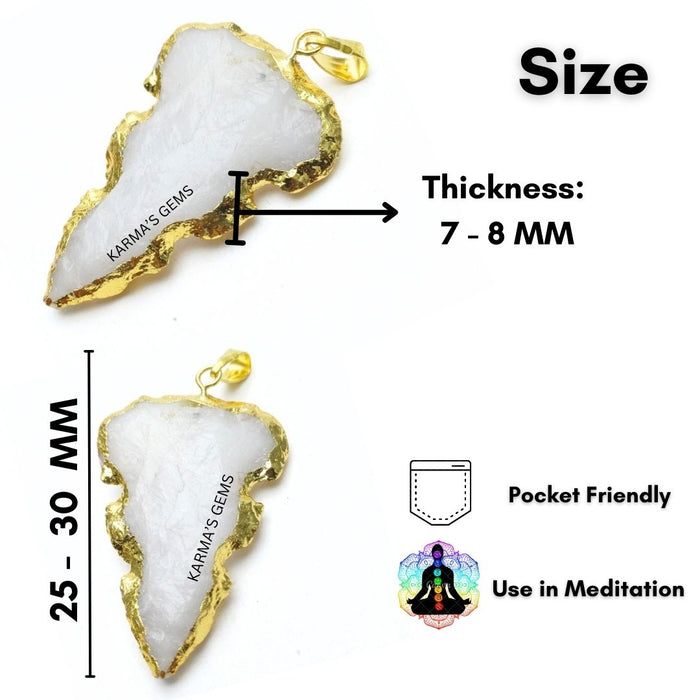 ELECTROPLATED WHITE QUARTZ STONE PENDANT