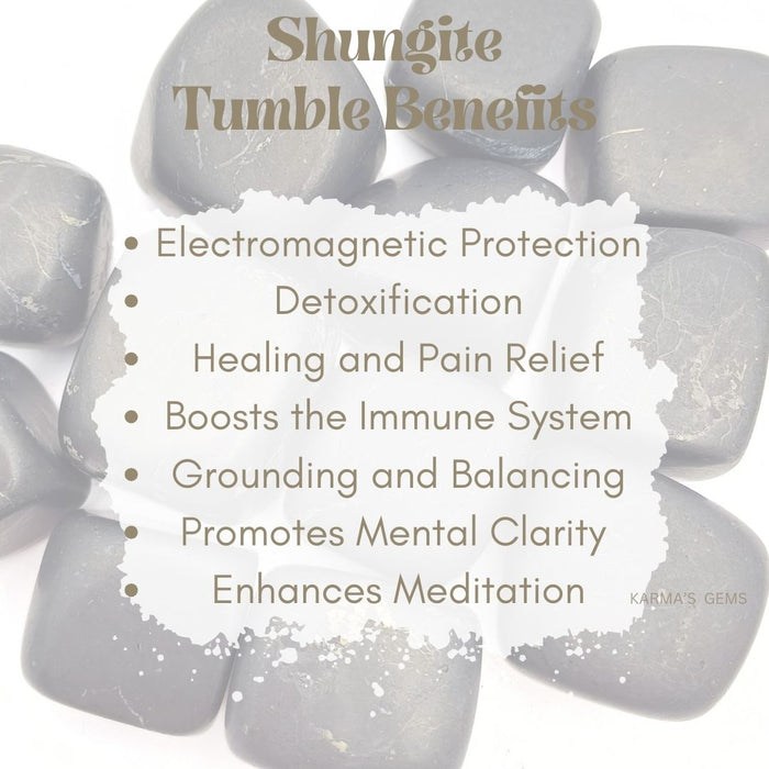 1 PIECE 25 TO 35 MM SHUNGITE TUMBLED STONE