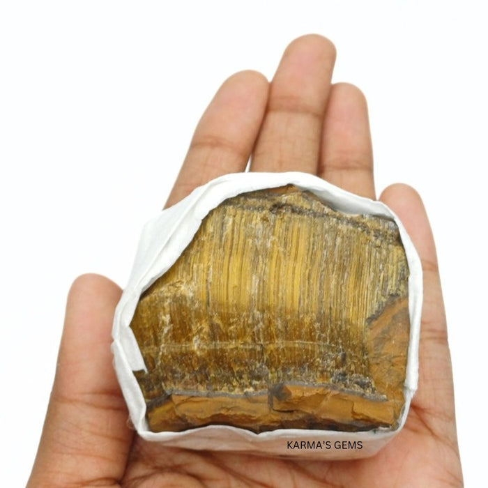 1 PIECE FLAT WRAPPED TIGER EYE  ROUGH STONE