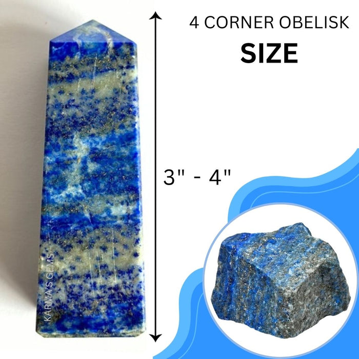 4 CORNER LAPIS LAZULI OBELISK