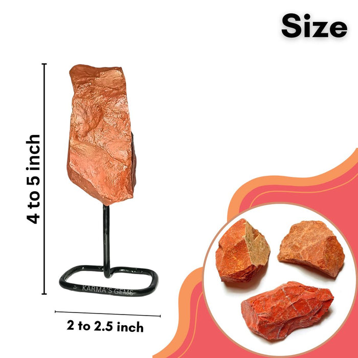 RAW RED JASPER STONE ON STAND
