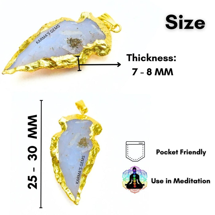 ELECTROPLATED ANGELITE STONE PENDANT