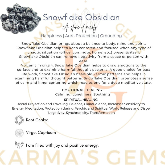 15 TO 25 MM SNOWFLAKE OBSIDIAN POLISH TUMBLED STONE