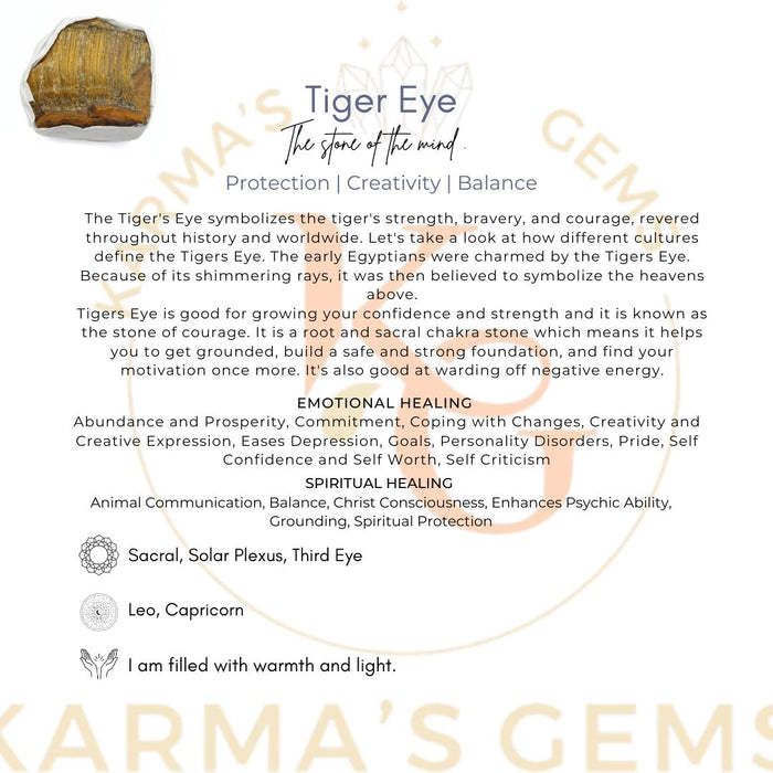 1 PIECE FLAT WRAPPED TIGER EYE  ROUGH STONE