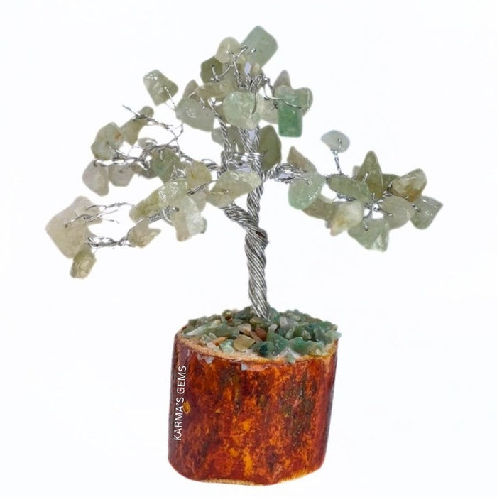 60 BEADS GREEN AVENTURINE STONE WIRE TREE