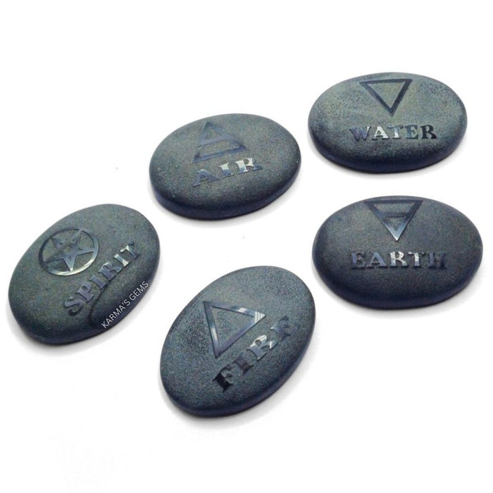 ENGRAVED BLACK OBSIDIAN OVAL STONE