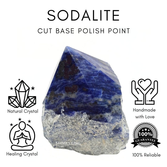 SODALITE STONE CUT BASE POLISH POINT