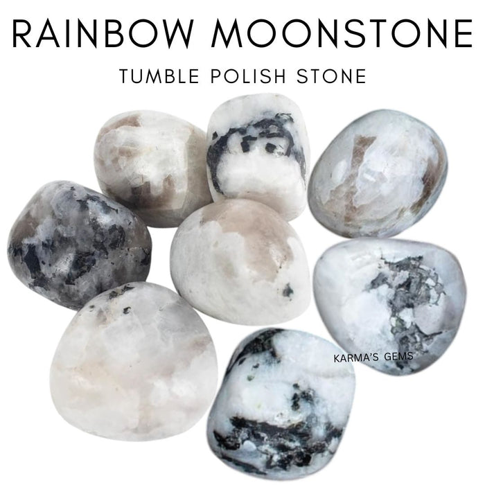 1 PIECE 25 TO 35 MM RAINBOW MOONSTONE TUMBLED STONE