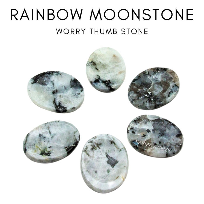 RAINBOW MOONSTONE WORRY THUMB STONE