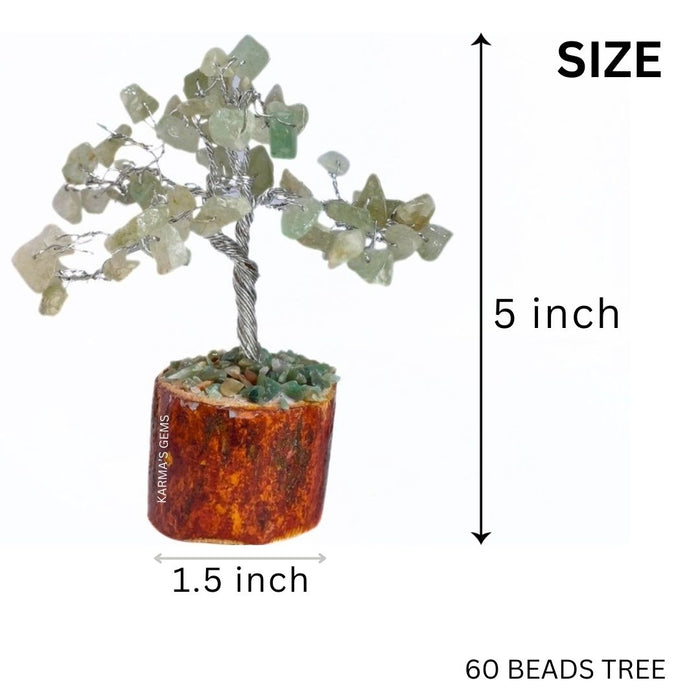 60 BEADS GREEN AVENTURINE STONE WIRE TREE