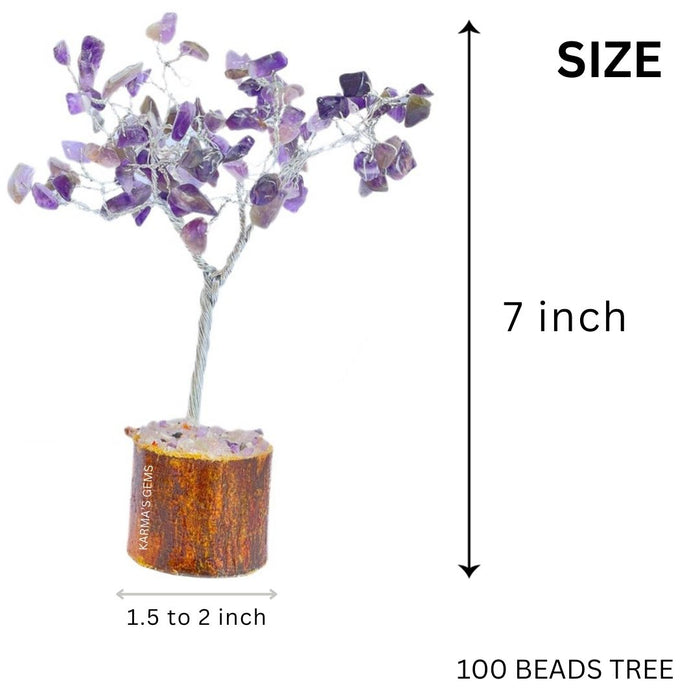 100 BEADS AMETHYST STONE WIRE TREE