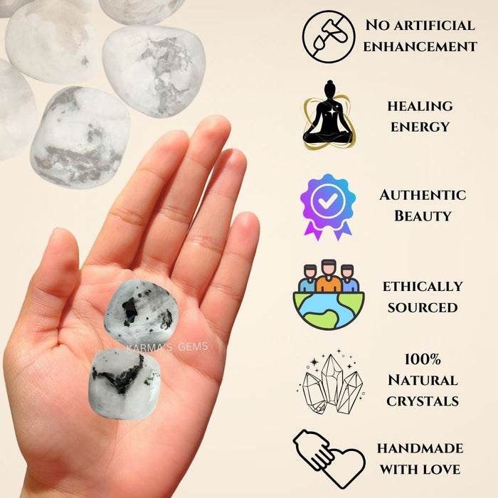 1 PIECE 25 TO 35 MM RAINBOW MOONSTONE TUMBLED STONE