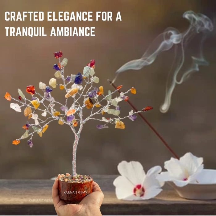 100 BEADS MULTI COLOUR STONE WIRE TREE