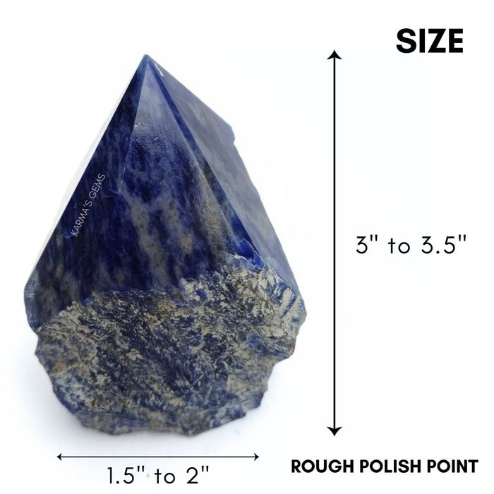 SODALITE STONE CUT BASE POLISH POINT