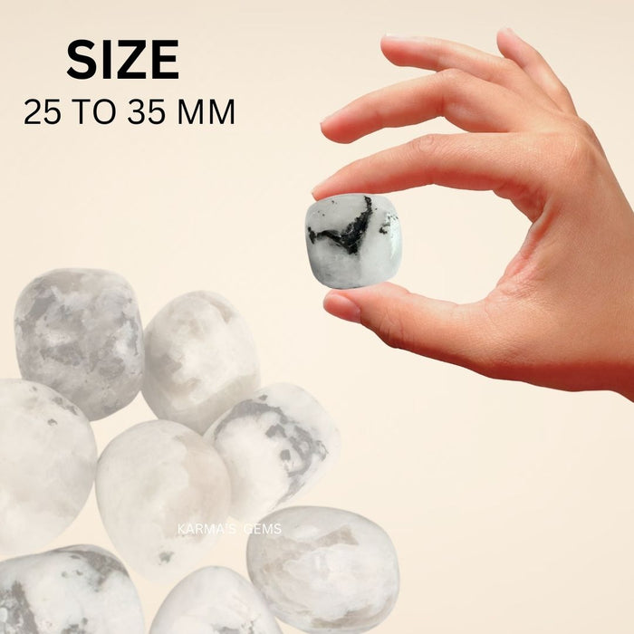 1 PIECE 25 TO 35 MM RAINBOW MOONSTONE TUMBLED STONE