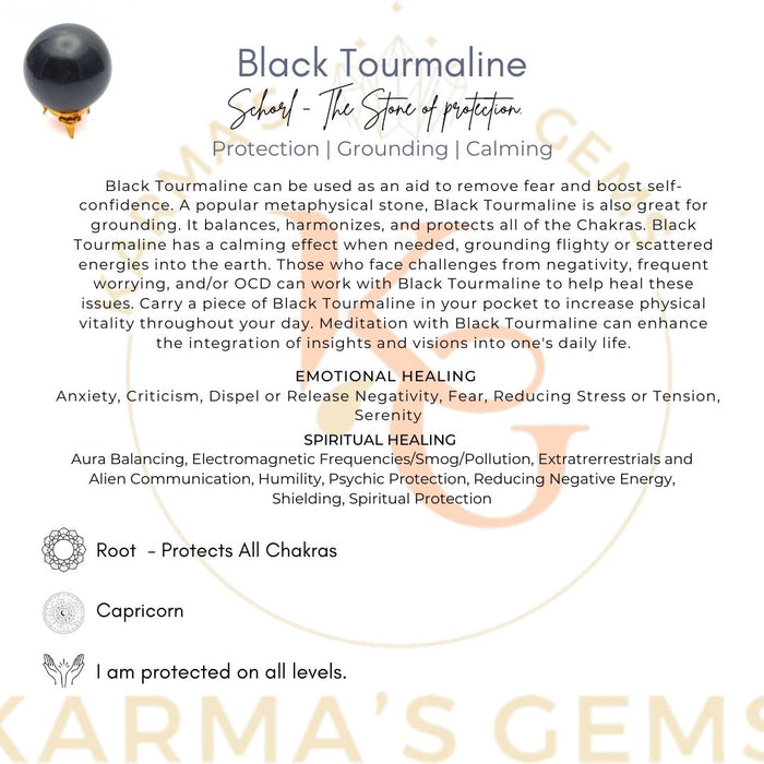 50 TO 55 MM BLACK TOURMALINE SPHERE