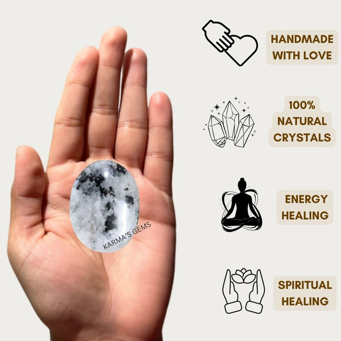 RAINBOW MOONSTONE WORRY THUMB STONE