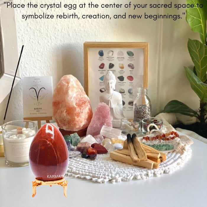 POLISHED RED JASPER POCKET EGG