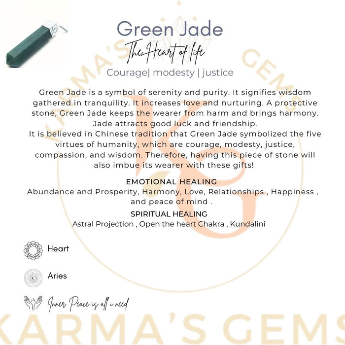 GREEN JADE POINT PENCIL PENDANT