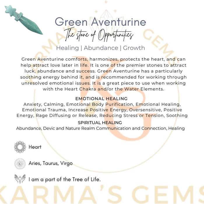 GREEN AVENTURINE CRYSTAL KNIFE