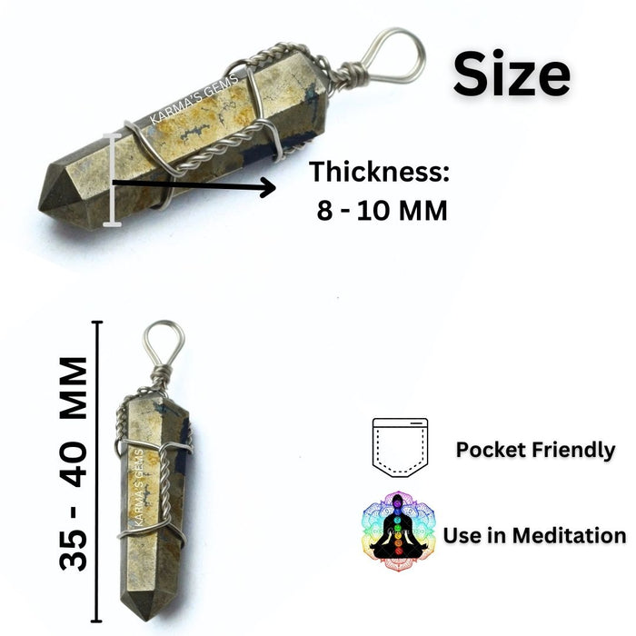 DOUBLE POINT PYRITE WRAPPED PENDANT