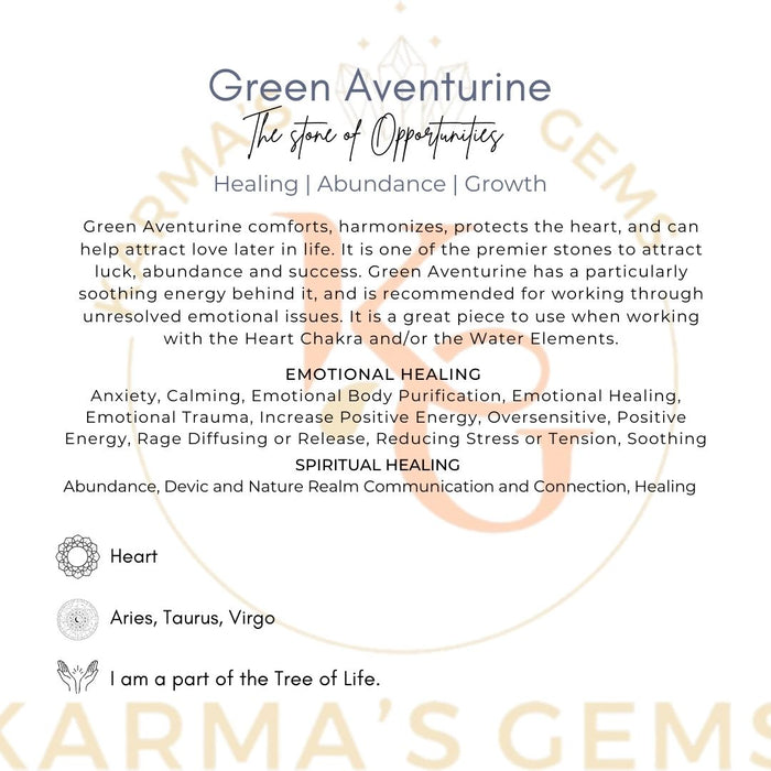 60 BEADS GREEN AVENTURINE STONE WIRE TREE