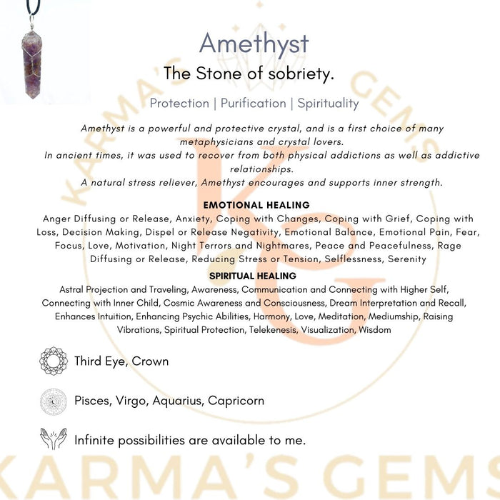 DOUBLE TERMINATED AMETHYST WRAPPED PENDANT