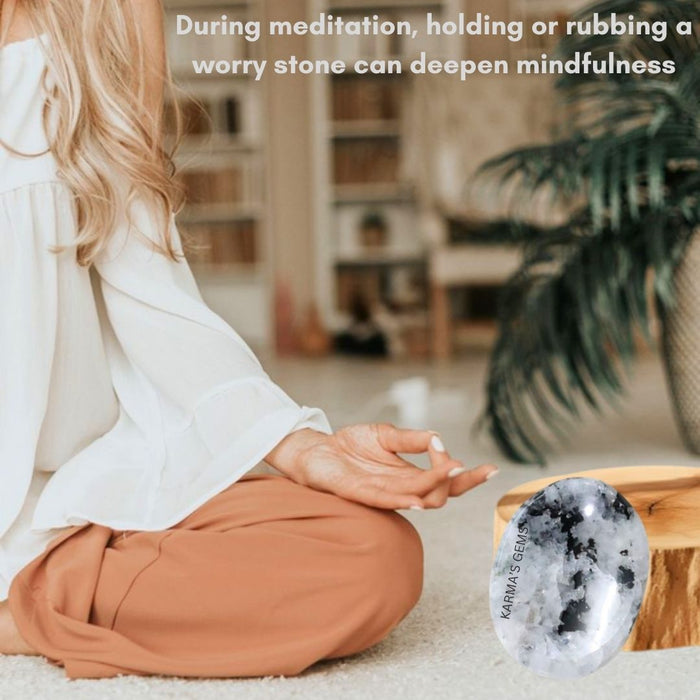 RAINBOW MOONSTONE WORRY THUMB STONE