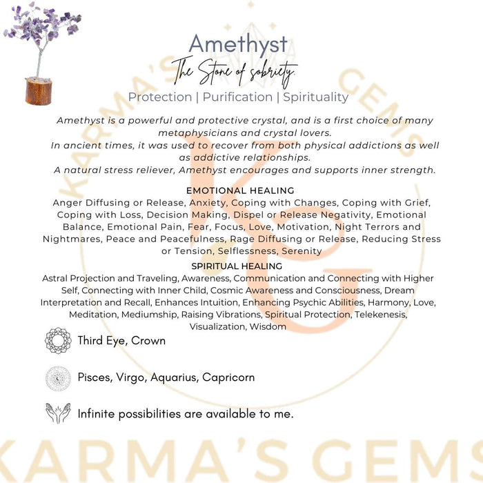 100 BEADS AMETHYST STONE WIRE TREE