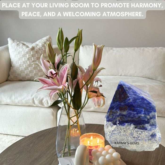 SODALITE STONE CUT BASE POLISH POINT