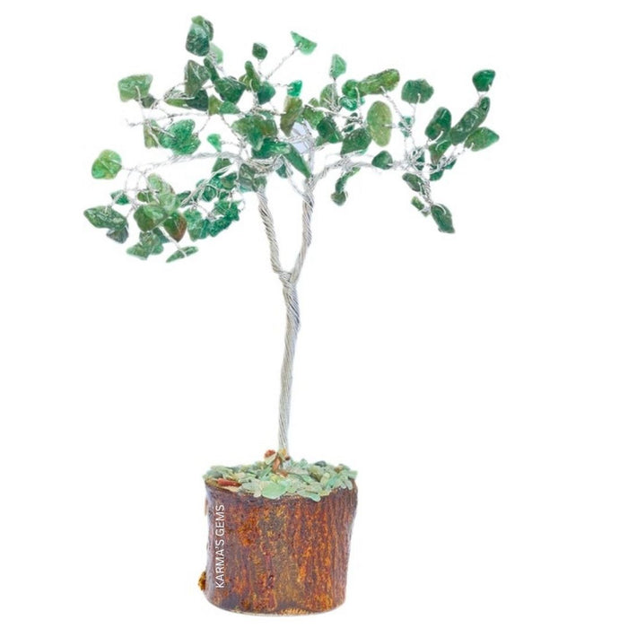 100 BEADS GREEN JADE STONE WIRE TREE