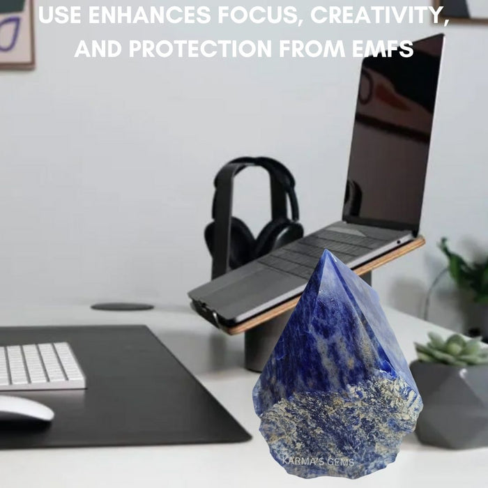 SODALITE STONE CUT BASE POLISH POINT