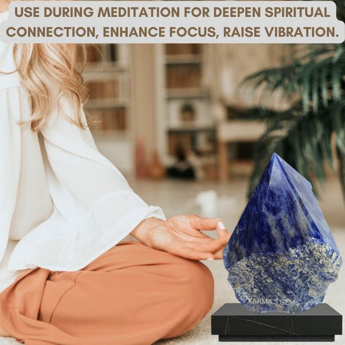 SODALITE STONE CUT BASE POLISH POINT