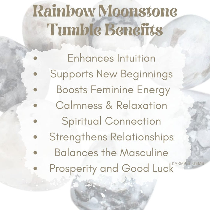 1 PIECE 25 TO 35 MM RAINBOW MOONSTONE TUMBLED STONE