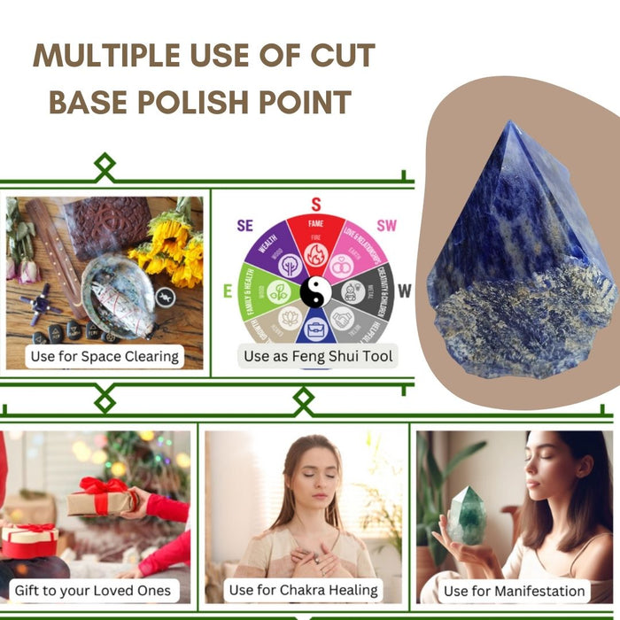 SODALITE STONE CUT BASE POLISH POINT