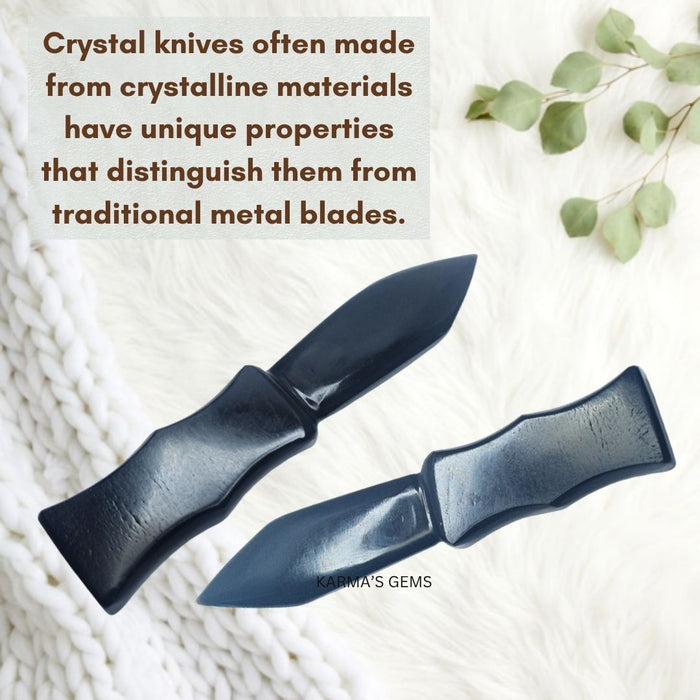 BLACK OBSIDIAN CRYSTAL KNIFE