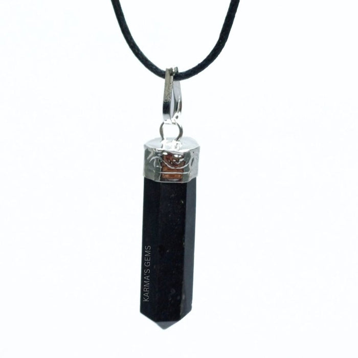 BLACK TOURMALINE POINT PENCIL PENDANT